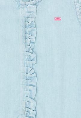 Kız Çocuk Açık Mavi Kolsuz Jean Elbise - 50263070019