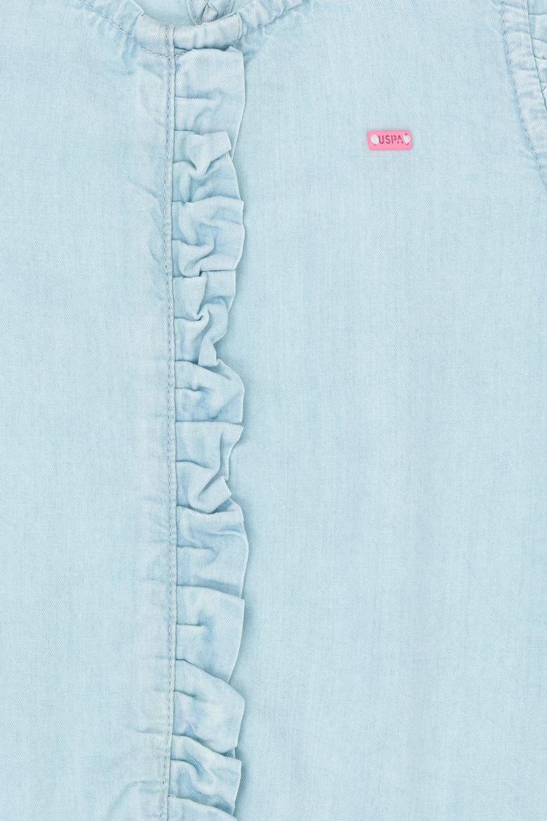 Kız Çocuk Açık Mavi Kolsuz Jean Elbise - 50263070019