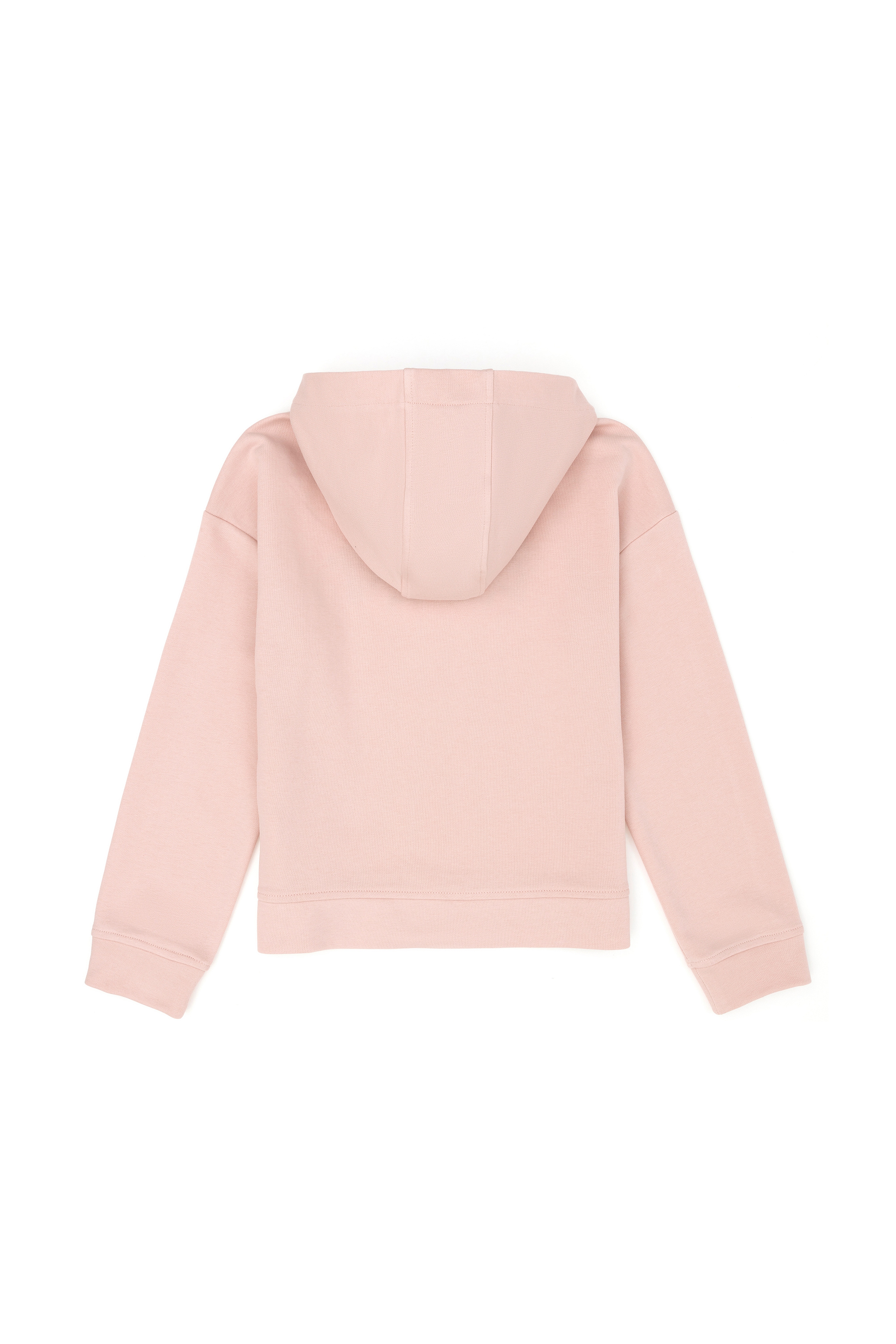 Kız Çocuk Toz Pembe Kapüşonlu Sweatshirt - Image 6