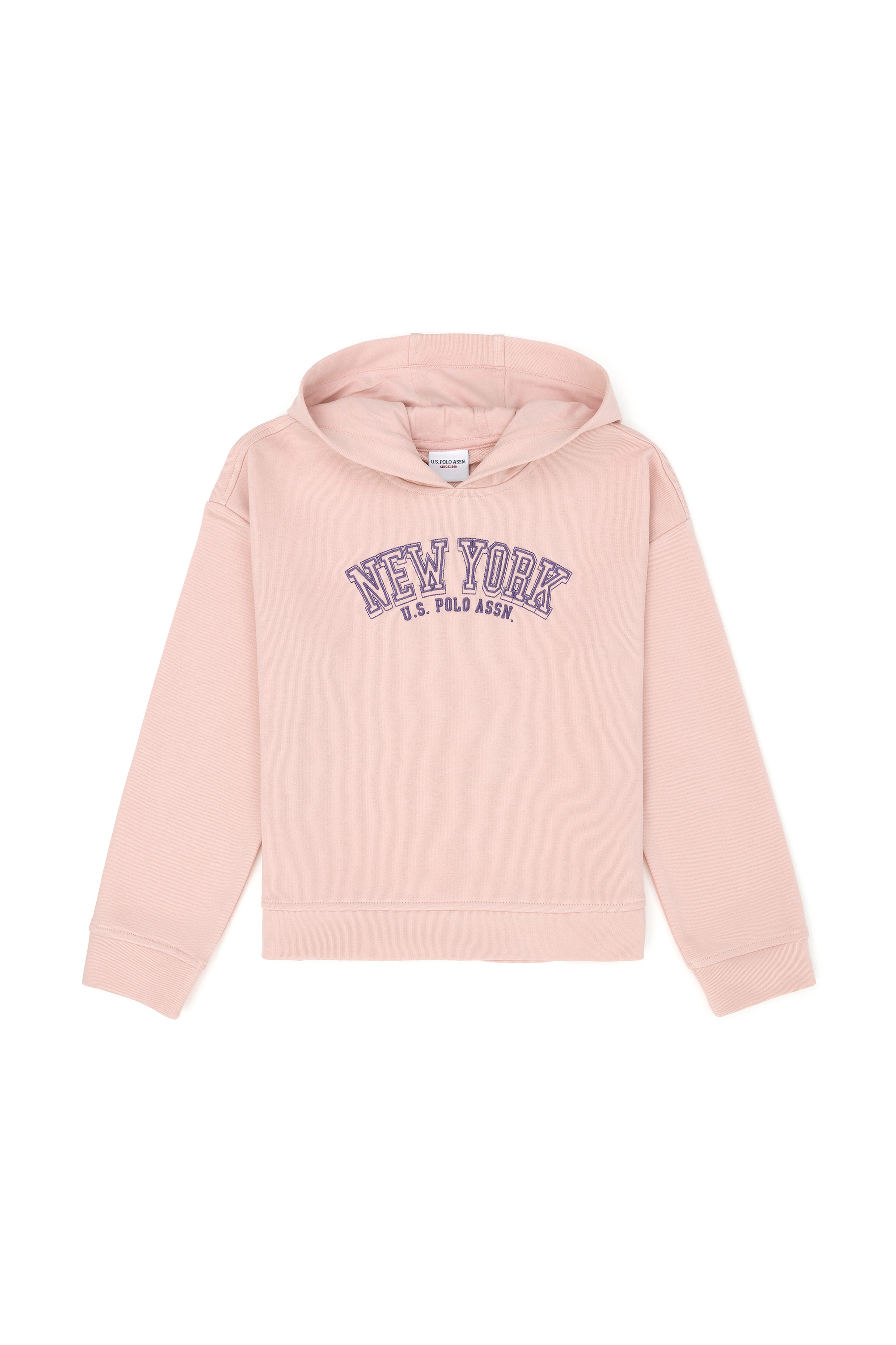 Kız Çocuk Toz Pembe Kapüşonlu Sweatshirt - Image 5