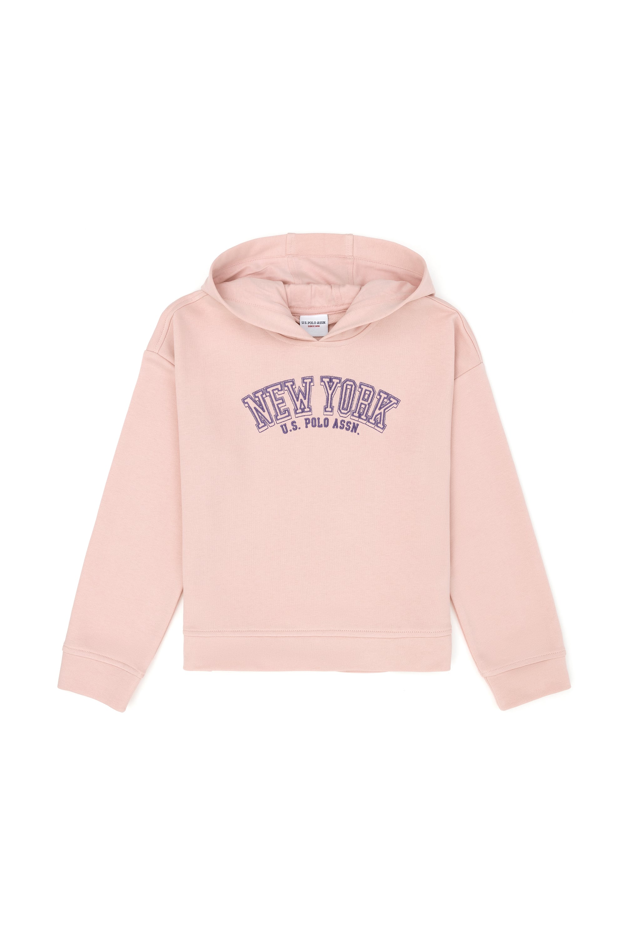 Kız Çocuk Toz Pembe Kapüşonlu Sweatshirt