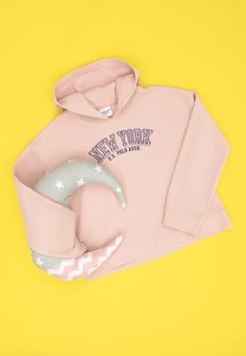 Kız Çocuk Toz Pembe Kapüşonlu Sweatshirt - 50276913021