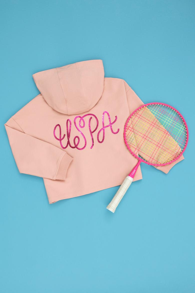 Kız Çocuk Pudra Kapüşonlu Sweatshirt - 50276918033