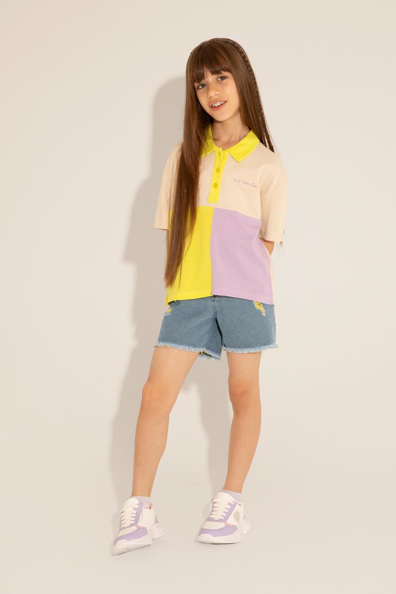 Kız Çocuk Açık Mavi Jean Şort - 50263971016