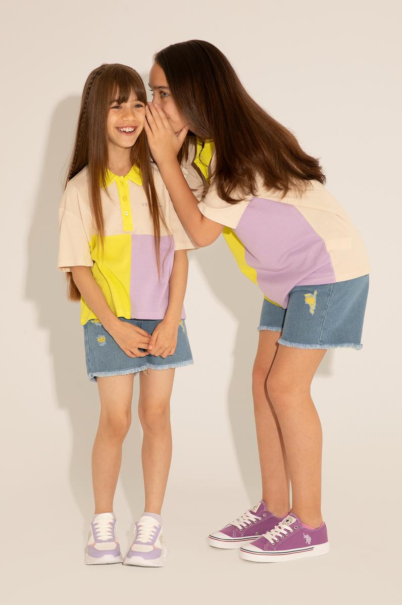 Kız Çocuk Açık Mavi Jean Şort