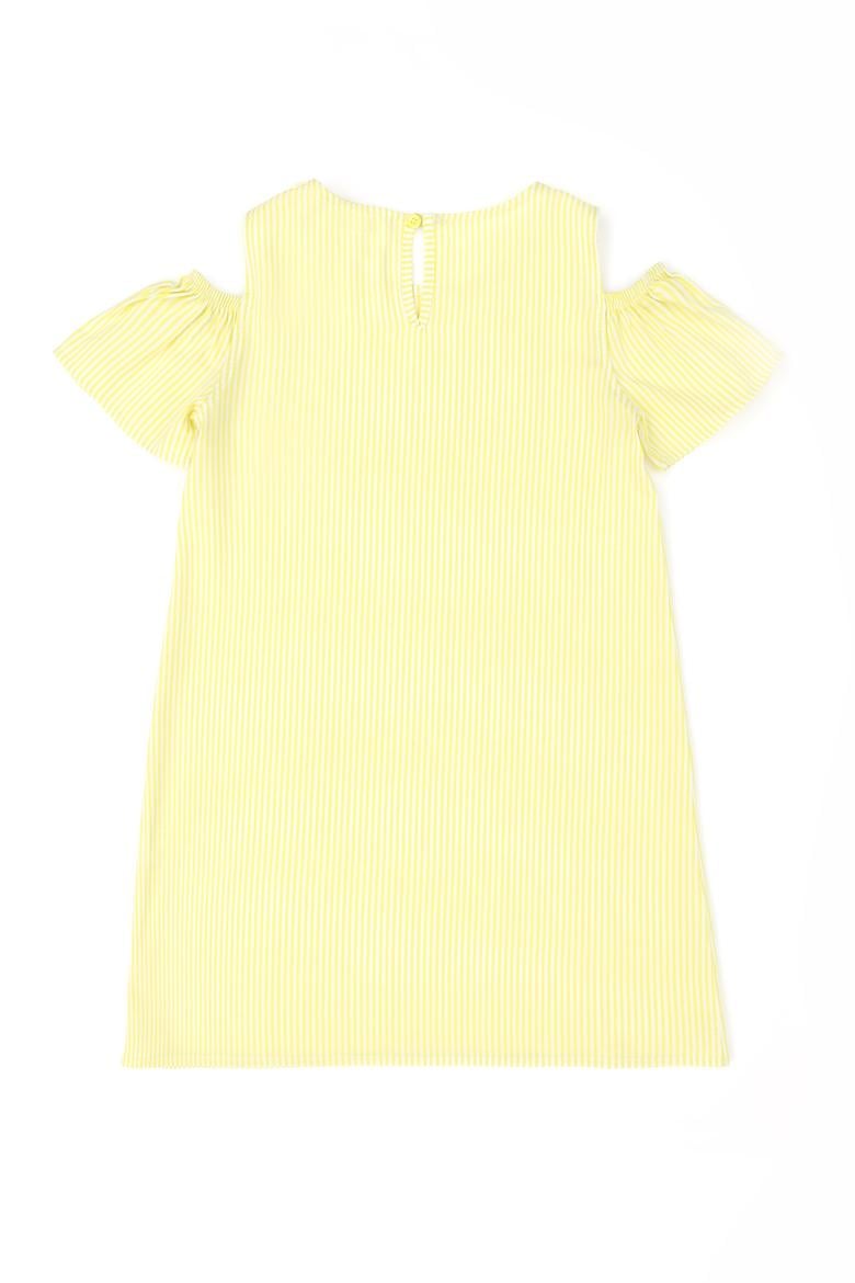 Kız Çocuk Neon Sarı Kolsuz Dokuma Elbise - 50269610006