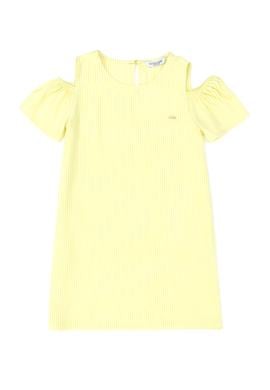 Kız Çocuk Neon Sarı Kolsuz Dokuma Elbise - 50269610006