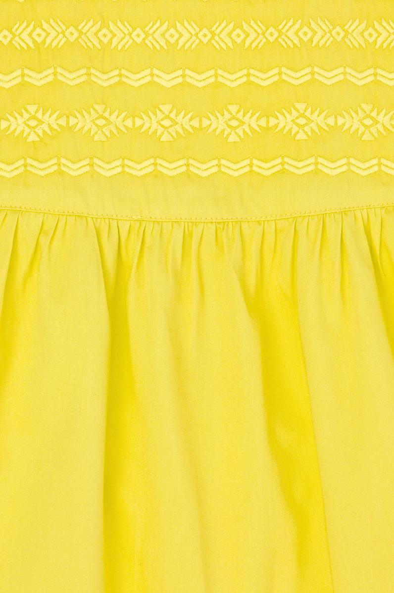 Kız Çocuk Neon Sarı Kolsuz Dokuma Elbise