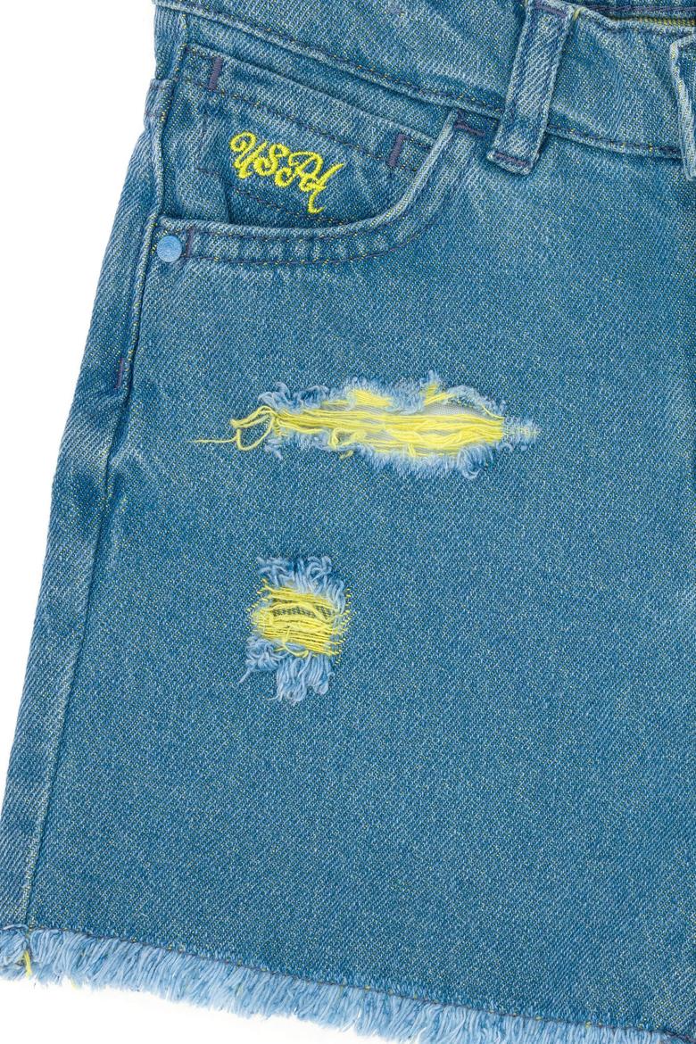 Kız Çocuk Açık Mavi Jean Şort - 50263971016