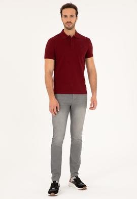Erkek Bordo Basic Tişört - 50262933245