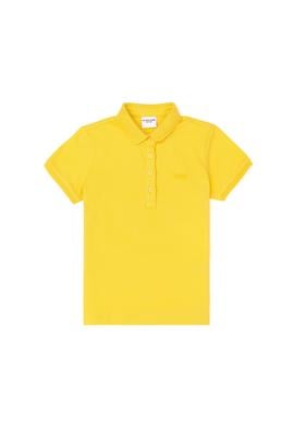 Kız Çocuk Sarı Polo Yaka Basic Tişört - 50288501037