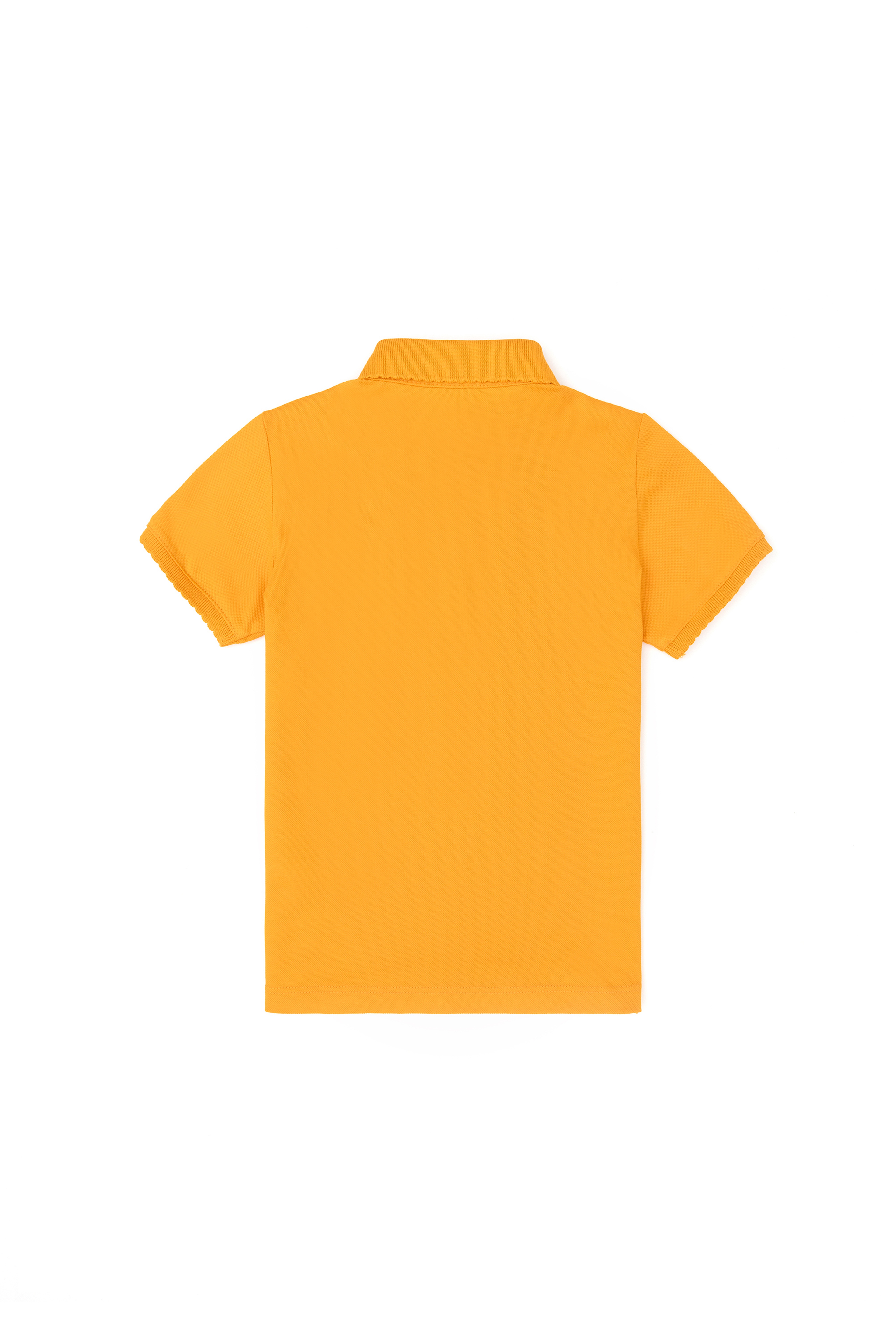 Kız Çocuk Turuncu Polo Yaka Basic Tişört