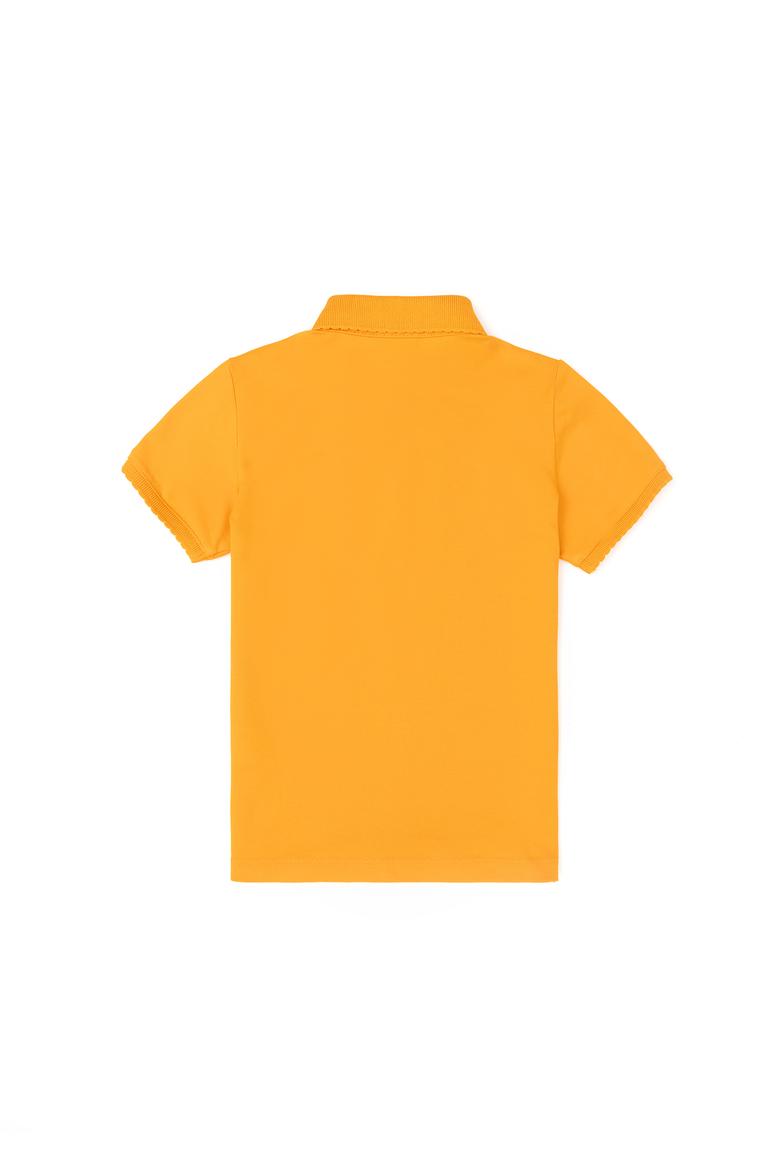 Kız Çocuk Turuncu Polo Yaka Basic Tişört - 50288501050