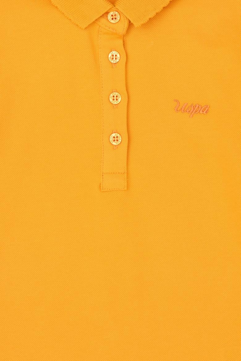 Kız Çocuk Turuncu Polo Yaka Basic Tişört - 50288501050