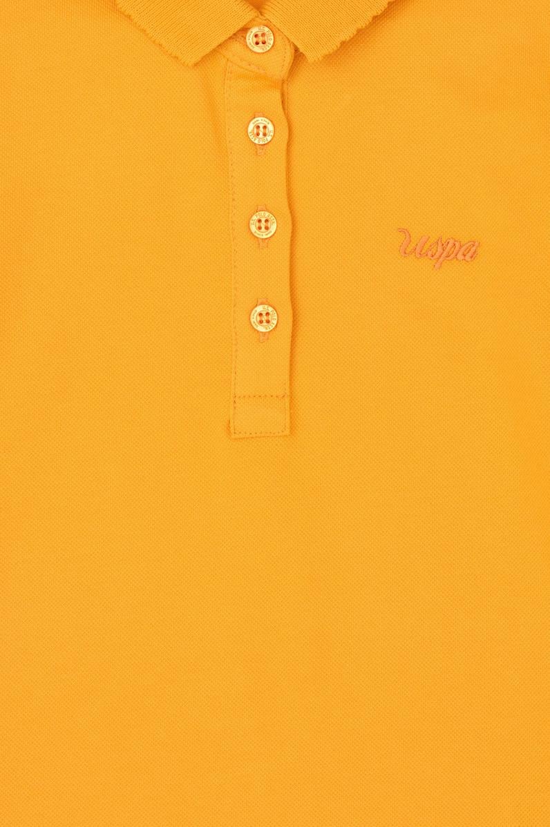 Kız Çocuk Turuncu Polo Yaka Basic Tişört