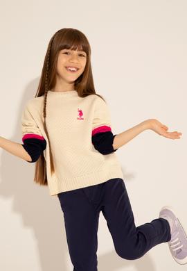 Kız Çocuk Krem Melanj Kazak - 50276992004