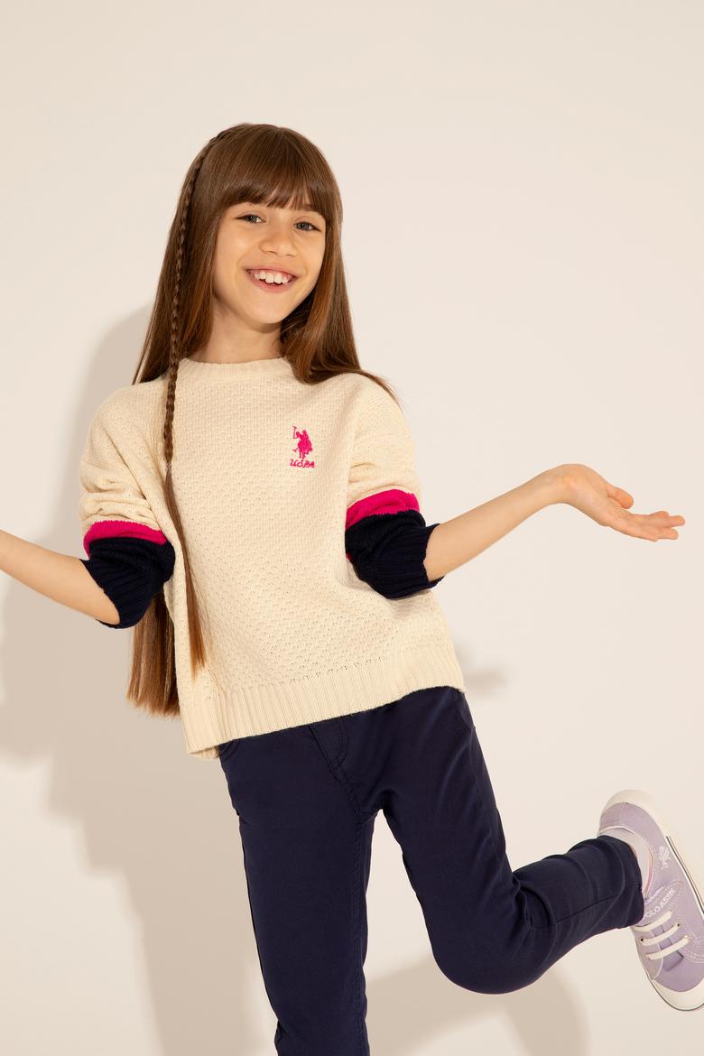 Kız Çocuk Krem Melanj Kazak - 50276992004