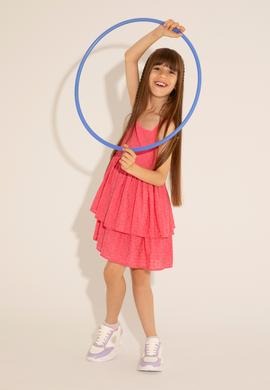 Kız Çocuk Menekşe Kolsuz Dokuma Elbise - 50282958004