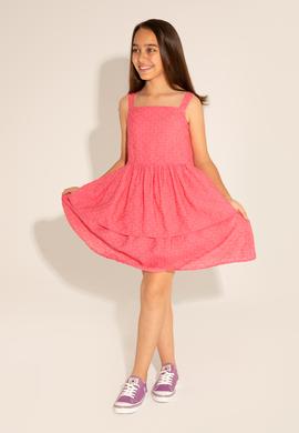 Kız Çocuk Menekşe Kolsuz Dokuma Elbise - 50282958004