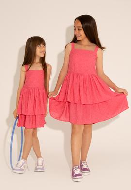 Kız Çocuk Menekşe Kolsuz Dokuma Elbise - 50282958004