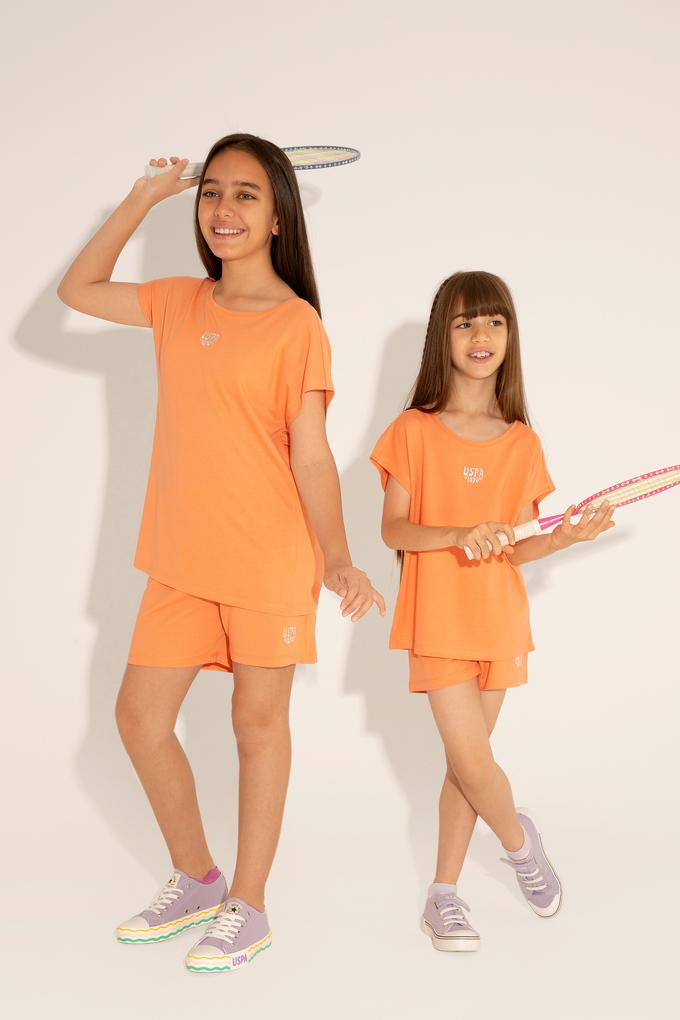 Kız Çocuk Somon Örme Şort