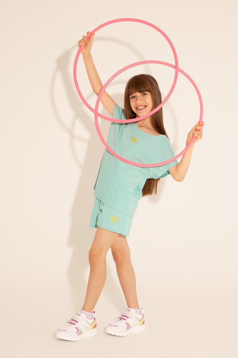 Kız Çocuk Mint Örme Şort
