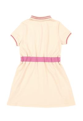 Kız Çocuk Krem Polo Yaka Kısa Kollu Örme Elbise - 50288685001