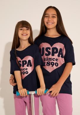 Kız Çocuk Lacivert Bisiklet Yaka Tişört - 50288442023