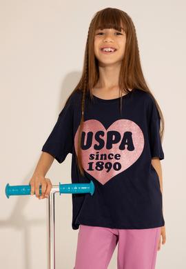 Kız Çocuk Lacivert Bisiklet Yaka Tişört - 50288442023