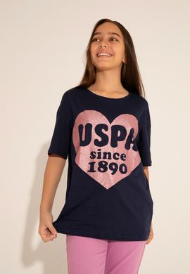 Kız Çocuk Lacivert Bisiklet Yaka Tişört - 50288442023