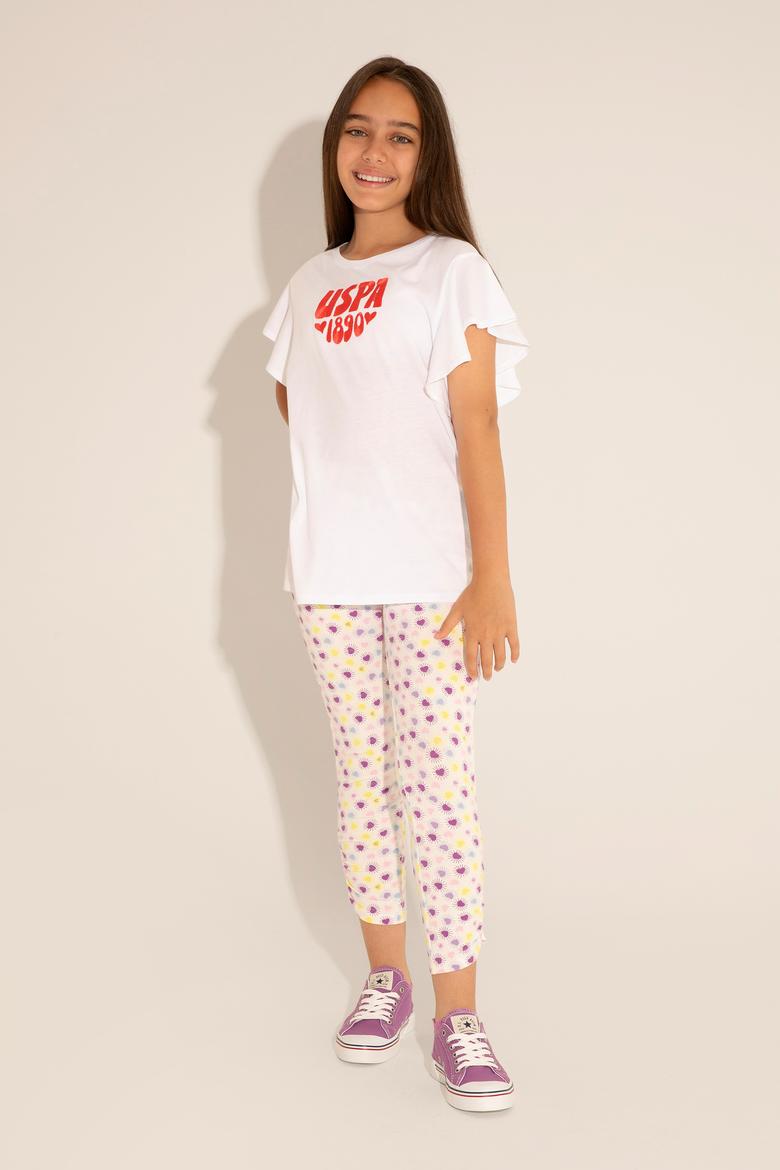 Kız Çocuk Beyaz Tayt - 50288439010