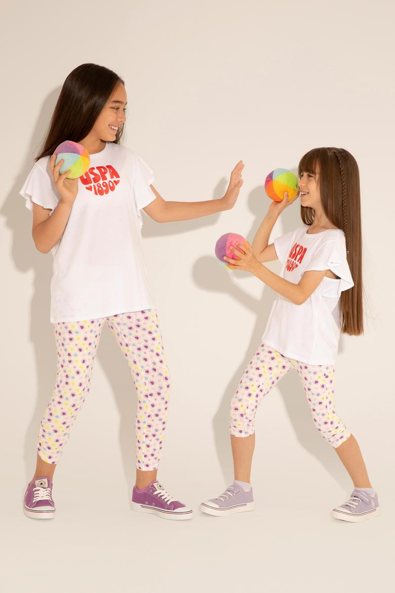 Kız Çocuk Beyaz Tayt - 50288439010