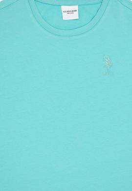 Kız Çocuk Mint Bisiklet Yaka Tişört - 50288124022