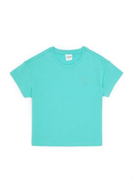 Kız Çocuk Mint Bisiklet Yaka Tişört - 50288124022