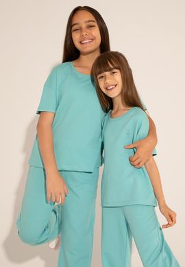 Kız Çocuk Mint Bisiklet Yaka Tişört - 50288124022