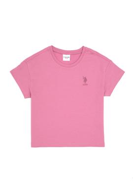 Kız Çocuk Menekşe Bisiklet Yaka Tişört - 50288124029