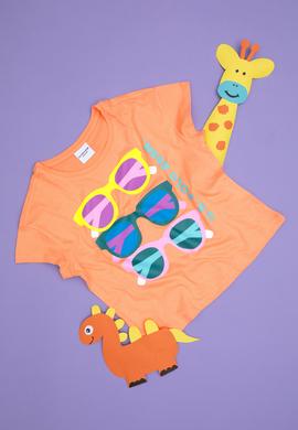 Kız Çocuk Somon Bisiklet Yaka Tişört - 50288453022