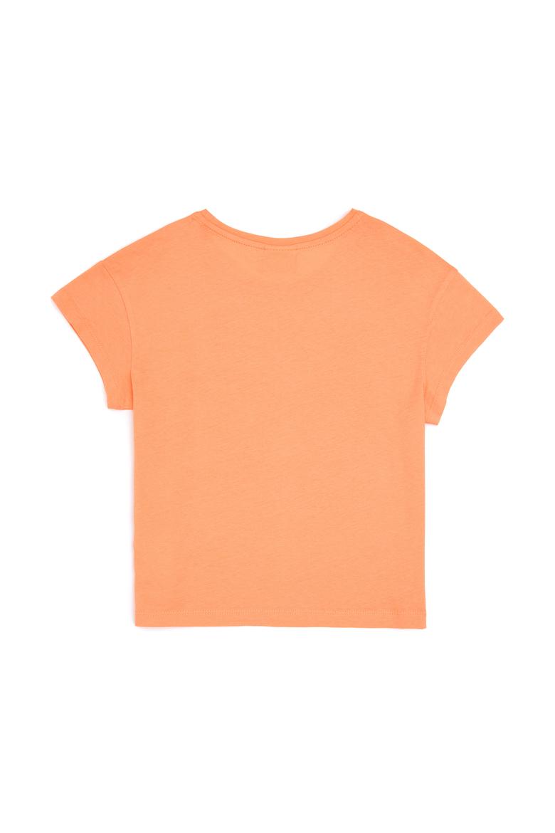 Kız Çocuk Somon Bisiklet Yaka Tişört - 50288453022