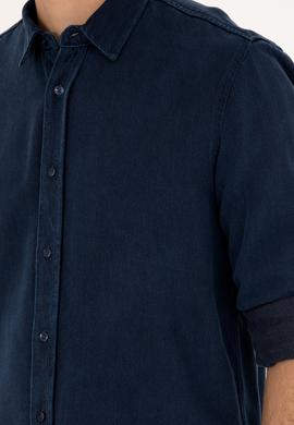 Erkek Koyu Mavi Jean Gömlek - 50281955003