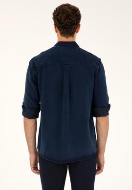 Erkek Koyu Mavi Jean Gömlek - 50281955003