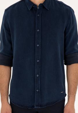 Erkek Koyu Mavi Jean Gömlek - 50281955003