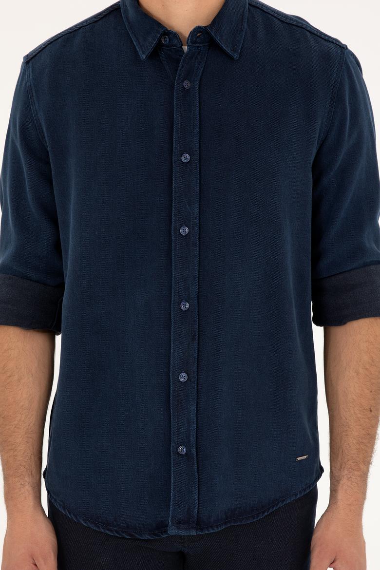 Erkek Koyu Mavi Jean Gömlek - 50281955003