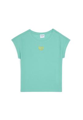 Kız Çocuk Mint Bisiklet Yaka Tişört - 50288133029