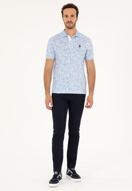 Erkek Regular Fit Polo Yaka Açık Mavi Tişört - 50281959031