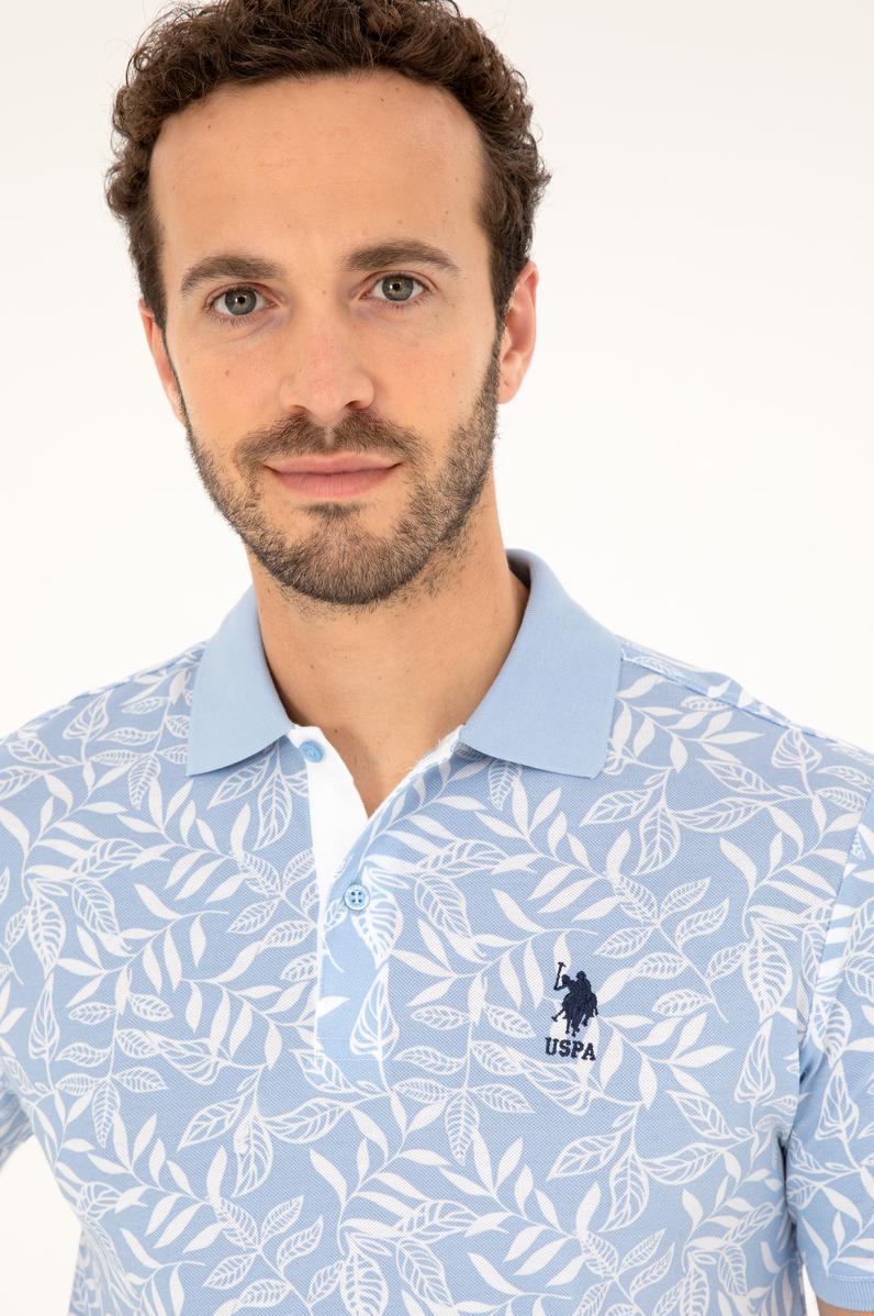 Erkek Regular Fit Polo Yaka Açık Mavi Tişört