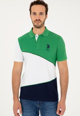 Erkek Regular Fit Polo Yaka Yeşil Tişört - 50281946011
