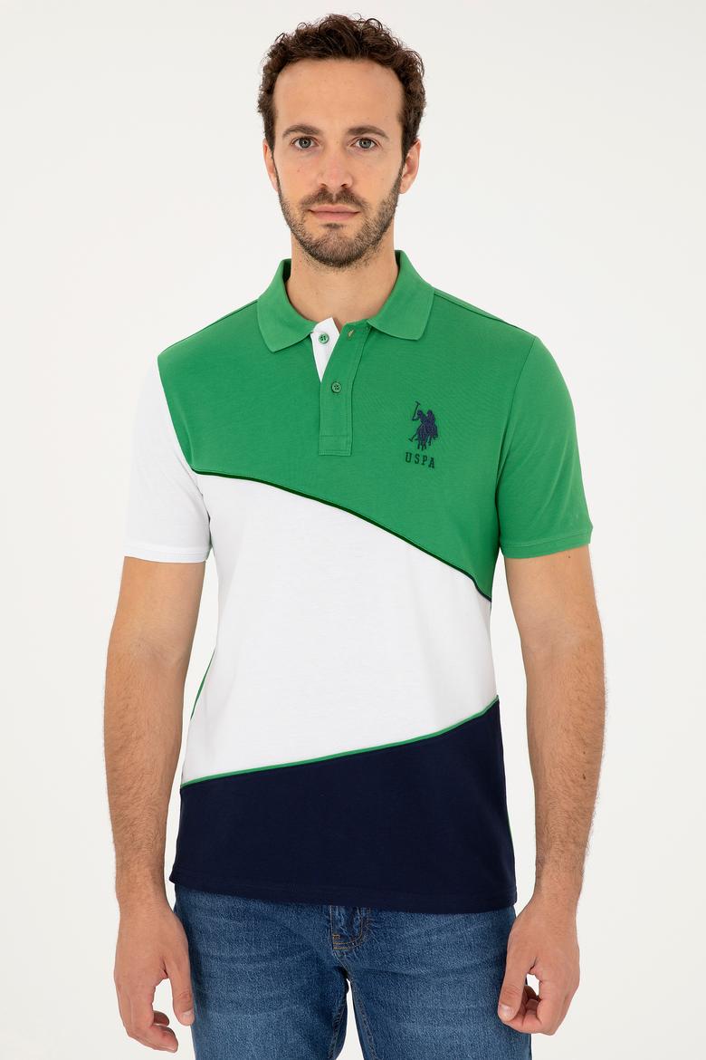 Erkek Regular Fit Polo Yaka Yeşil Tişört - 50281946011