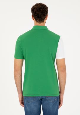 Erkek Regular Fit Polo Yaka Yeşil Tişört - 50281946011