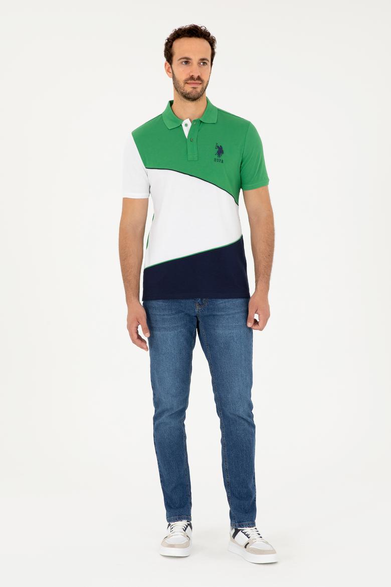 Erkek Regular Fit Polo Yaka Yeşil Tişört - 50281946011
