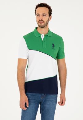 Erkek Regular Fit Polo Yaka Yeşil Tişört - 50281946011